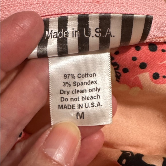 Pinup Couture Ginger Pink Circus Print Dress Black Lace Rockabilly Retro USA-M - Picture 9 of 9